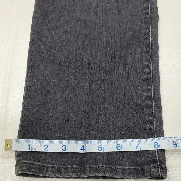 Chico’s jeans women's size 14 short black wash with fading straight leg stretch - Picture 7 of 11